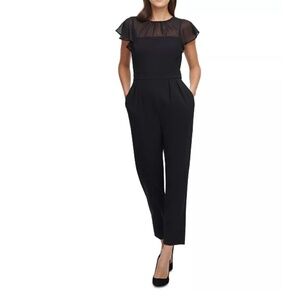 Harper Rose - Flutter-Sleeve Shirred Jumpsuit